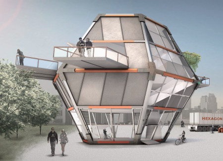 Galvanized Metal Framework Enhances Modular Community Living in Paris