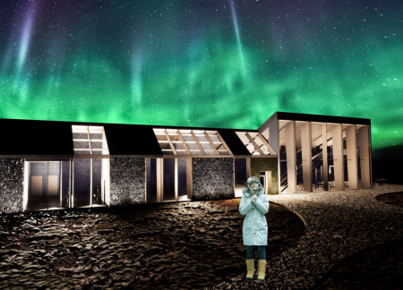 Magmatic Rocks and Green Roofs in a Community-Centered Space