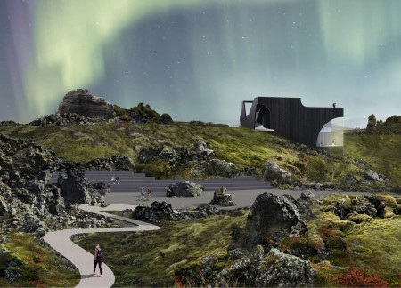 Charred Wood Structure Embracing Volcanic Landscapes for Cultural Engagement