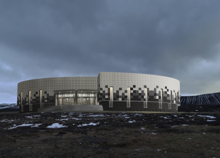 Lava Stone Facade Embracing Volcanic Landscape for Educational Exploration