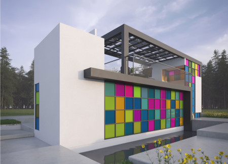 Acrylic Facade and Bioreactor System in a Sustainable Micro Home