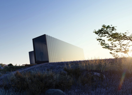 Pebble Prism Structure Embracing Black Lava Terrain