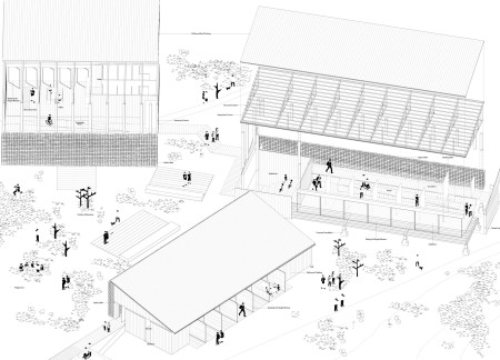 Gabion and Driftwood Structure Emphasizing Community Engagement