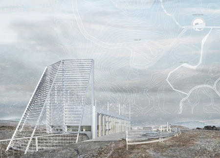 Aluminum Cladding and Sheep Wool Insulation in a Visitor Center Amidst Black Lava Fields