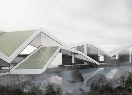 Thermal Springs Embrace with Communal Half-Circle Design