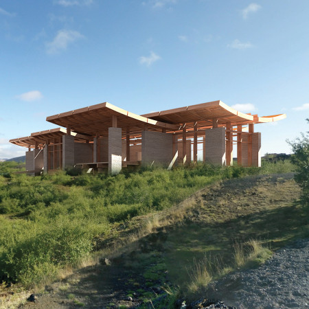Rammed Earth Overlooks Framing Volcanic Landscapes with Cross-Laminated Timber Pathways