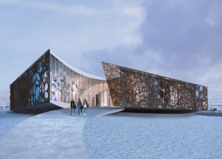 Perforated Panels Capturing Volcanic Views in Iceland's Educational Centre