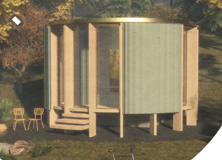 Foldable Paper Walls in a Height-Adjustable Microhome