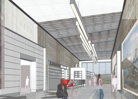 Flint Patterned Masonry Anchors Visitor Experience in Volcanic Landscape