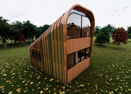 Charred Wood Shingles and Green Roofs Define Sustainable Multifunctional Space