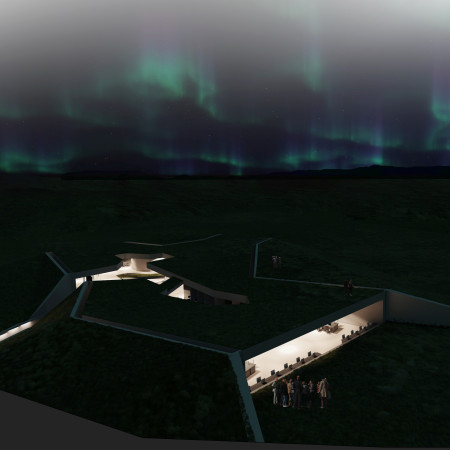 Vegetalized Roof and Elevated Terrain Enhancing Natural Integration in a Community Hub