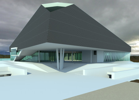 Elevated Exhibition Space Reflecting Geological Heritage