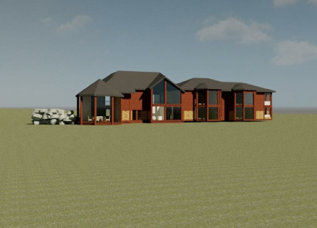 Rock Tub and Wood Accents in a Geothermal Retreat