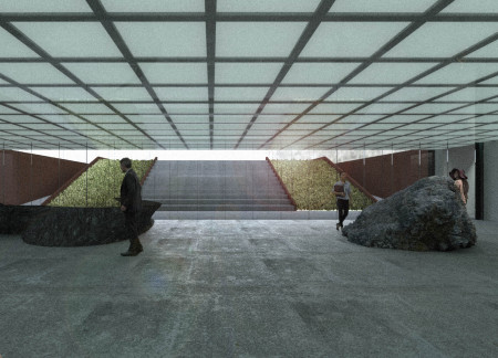 Corten Steel Passage Framing Geothermal Experiences in a Volcanic Landscape