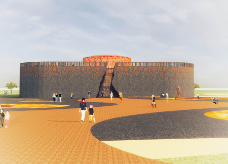 Roof Garden and Skylights Enhance Community Learning Experience in Volcanic Landscape