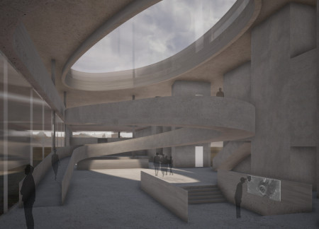 Volcanic Inspiration in a Light-Filled Exhibition Hall