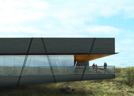 Basalt Cladding and Geometric Patterns in a Floating Educational Space