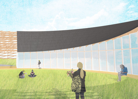 Circular Integration of Artificial Concrete in a Panoramic Visitor Center