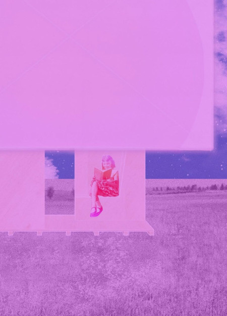 Charred Wooden Shingles and Geometric Forms Defining a Sustainable Community Space