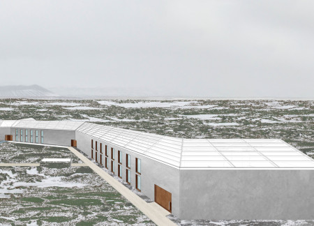 Volcanic Stone and Lean Concrete Enclaves That Embrace Geothermal Energy