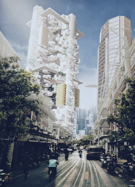 Flexible Living Spaces Integrated in Cross-Structured Formations