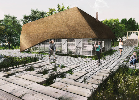 Rhythmic Surroundings with Ash-White Wood and White-Painted Metal in a Wellness Retreat