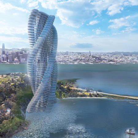 Integrated Waste Management Tower Featuring Marine Pollution Laboratory