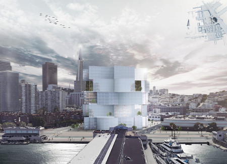 Stackable Housing Units with Metal and Glass for Urban Living