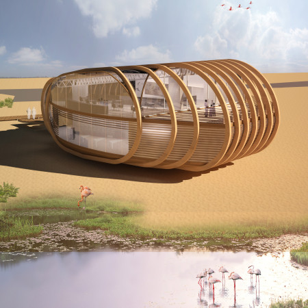 Bamboo Framework with Solar Panels Supporting Community Engagement