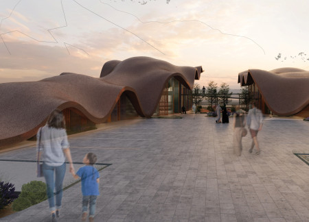 Rammed Earth and Curvilinear Roofs Enhancing Visitor Engagement Within a Restorative Wetland Context