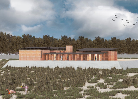 Rammed Earth Structures Blending Natural Hues with Community-Centric Functionality