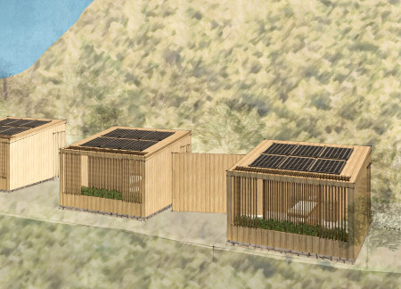 Rainwater Systems and Natural Ventilation in a Wood and Stone Meditation Retreat