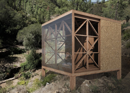 Cork Insulated Retreat with Movable Walls for Natural Connection
