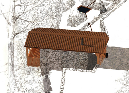 Elevated Granaries Blending Stone and Landscape for Sustainable Wellness Retreat