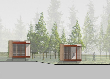 Corten Steel Cabins Embracing Nature with Green Walls