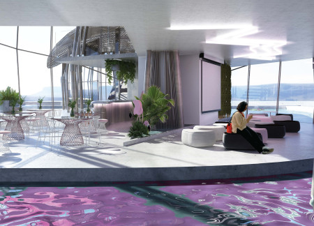 Bamboo Canopy over Shallow Waters Connecting Visitors with Flamingos