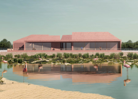 A Pigmented Concrete Habitat Pavilion Enhancing Ecological Experience