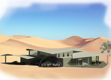 Foldable Canvas Roof and Perspex Views in Sustainable Desert Living