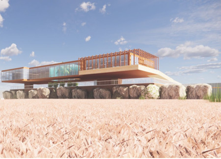 Elevated Observation Spaces with Precast Panels and Smarta Glass in a Nature Reserve Center