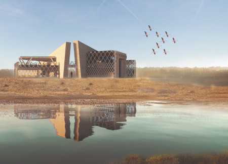 Gabion Walls and Hesian Textures Enhancing Visitor Experience in a Wetland Habitat