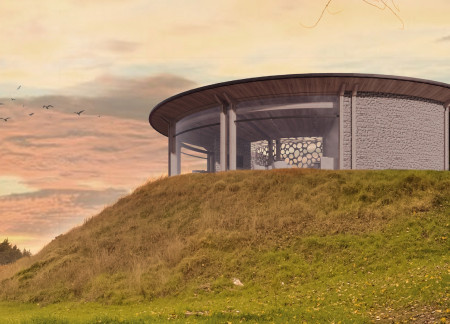 Terracotta Tiles and Laminated Timber Embrace Vineyard Views in Tasting Room