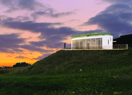 Reclaimed Barrel Staves Form Woven Wall in Sensory Pavilion for Wine Tasting