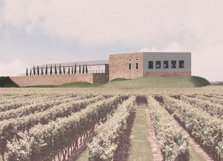 Natural Light and Communal Space Framed by Ceramic Tiles and Wood in Vineyard Setting