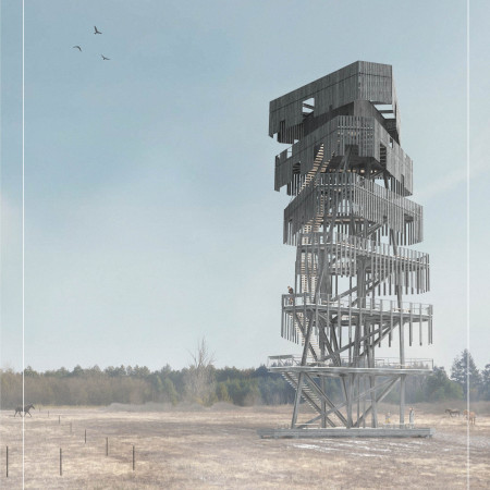 Charred Timber Facade and Solar-Powered Observation Decks in a Community-Focused Ecosystem Hub