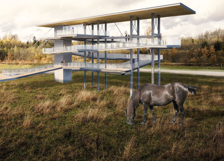 Elevated Ramps and Local Materials Create a Journey Through Nature
