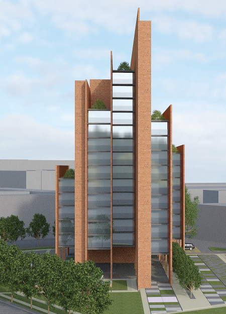 Charred Wood Shingles and Green Roofs in a Flexible Modular Housing Complex