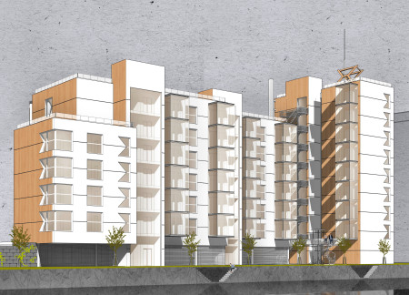 Multilevel Arch Design with Prefabricated Wooden Panels Enhances Urban Living