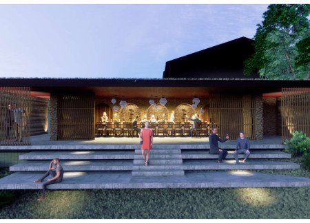 Charred Wooden Shingles and Natural Light Define a Vineyard Tasting Space