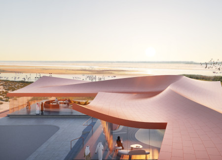 Fluid Canopy of Structural Glass and Carbon Fiber in a Wetland Reserve
