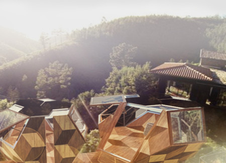 Aluminum Frames and Local Woods in Modular Cabins for Community Living